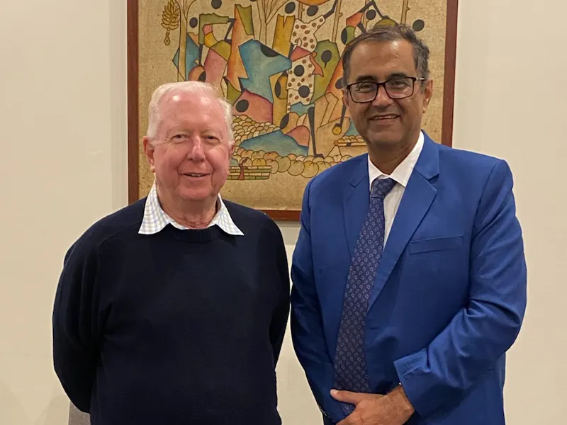 Dr Kooner reunites with NSW's first robotic prostate surgery patient