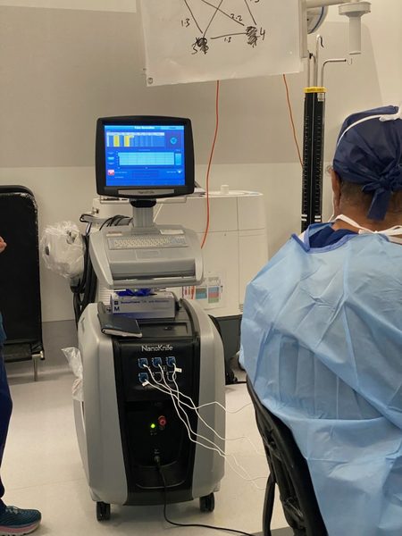 NanoKnife pulse generator in theatre during a procedure